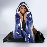 Personalised United States and American Samoa Hooded Blanket Bald Eagle Rose and Hibiscus Flower LT03 - Polynesian Pride