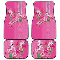 Hawaii Aloha Turtle Hibiscus and Leaves Car Mats with Polynesian and Kakau Tattoos Rose Color LT03 - Polynesian Pride