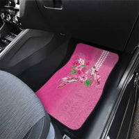 Hawaii Aloha Turtle Hibiscus and Leaves Car Mats with Polynesian and Kakau Tattoos Rose Color LT03 - Polynesian Pride