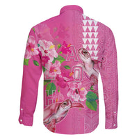 Hawaii Aloha Turtle Hibiscus and Leaves Family Matching Mermaid Dress and Hawaiian Shirt with Polynesian and Kakau Tattoos Rose Color - Polynesian Pride