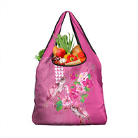 Hawaii Aloha Turtle Hibiscus and Leaves Grocery Bag with Polynesian and Kakau Tattoos Rose Color LT03 1-pack One Size Pink - Polynesian Pride