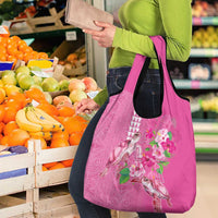 Hawaii Aloha Turtle Hibiscus and Leaves Grocery Bag with Polynesian and Kakau Tattoos Rose Color LT03 - Polynesian Pride