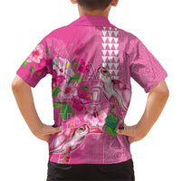 Hawaii Aloha Turtle Hibiscus and Leaves Hawaiian Shirt with Polynesian and Kakau Tattoos Rose Color LT03 - Polynesian Pride