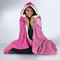 Hawaii Aloha Turtle Hibiscus and Leaves Hooded Blanket with Polynesian and Kakau Tattoos Rose Color LT03 - Polynesian Pride