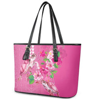 Hawaii Aloha Turtle Hibiscus and Leaves Leather Tote Bag with Polynesian and Kakau Tattoos Rose Color LT03 - Polynesian Pride
