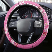Hawaii Aloha Turtle Hibiscus and Leaves Steering Wheel Cover with Polynesian and Kakau Tattoos Rose Color LT03 - Polynesian Pride