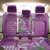 Hawaii Aloha Turtle Hibiscus and Leaves Back Car Seat Cover with Polynesian and Kakau Tattoos Lilac Color LT03 - Polynesian Pride
