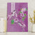 Hawaii Aloha Turtle Hibiscus and Leaves Canvas Wall Art with Polynesian and Kakau Tattoos Lilac Color - Polynesian Pride