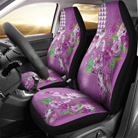 Hawaii Aloha Turtle Hibiscus and Leaves Car Seat Cover with Polynesian and Kakau Tattoos Lilac Color LT03 - Polynesian Pride