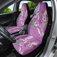 Hawaii Aloha Turtle Hibiscus and Leaves Car Seat Cover with Polynesian and Kakau Tattoos Lilac Color LT03 - Polynesian Pride