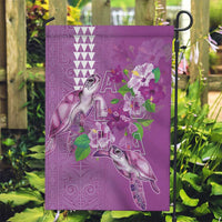 Hawaii Aloha Turtle Hibiscus and Leaves Garden Flag with Polynesian and Kakau Tattoos Lilac Color LT03 Garden Flag Purple - Polynesian Pride