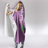 Hawaii Aloha Turtle Hibiscus and Leaves Hooded Blanket with Polynesian and Kakau Tattoos Lilac Color LT03 - Polynesian Pride