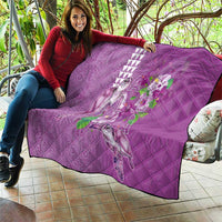 Hawaii Aloha Turtle Hibiscus and Leaves Quilt with Polynesian and Kakau Tattoos Lilac Color LT03 - Polynesian Pride