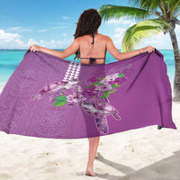Hawaii Aloha Turtle Hibiscus and Leaves Sarong with Polynesian and Kakau Tattoos Lilac Color LT03 - Polynesian Pride