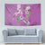 Hawaii Aloha Turtle Hibiscus and Leaves Tapestry with Polynesian and Kakau Tattoos Lilac Color - Polynesian Pride