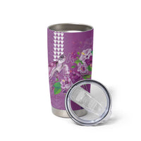 Hawaii Aloha Turtle Hibiscus and Leaves Tumbler Cup with Polynesian and Kakau Tattoos Lilac Color LT03 - Polynesian Pride
