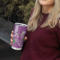 Hawaii Aloha Turtle Hibiscus and Leaves Tumbler Cup with Polynesian and Kakau Tattoos Lilac Color LT03 - Polynesian Pride