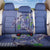 Hawaii Aloha Turtle Hibiscus and Leaves Back Car Seat Cover with Polynesian and Kakau Tattoos Denim Color - Polynesian Pride