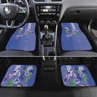 Hawaii Aloha Turtle Hibiscus and Leaves Car Mats with Polynesian and Kakau Tattoos Denim Color LT03 Set 4pcs Blue - Polynesian Pride