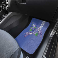 Hawaii Aloha Turtle Hibiscus and Leaves Car Mats with Polynesian and Kakau Tattoos Denim Color LT03 - Polynesian Pride