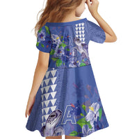 Hawaii Aloha Turtle Hibiscus and Leaves Family Matching Mermaid Dress and Hawaiian Shirt with Polynesian and Kakau Tattoos Denim Color LT03 - Polynesian Pride