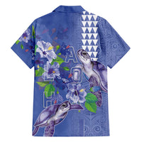 Hawaii Aloha Turtle Hibiscus and Leaves Hawaiian Shirt with Polynesian and Kakau Tattoos Denim Color LT03 - Polynesian Pride