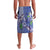 Hawaii Aloha Turtle Hibiscus and Leaves Lavalava with Polynesian and Kakau Tattoos Denim Color - Polynesian Pride