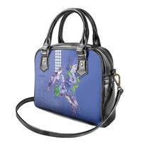 Hawaii Aloha Turtle Hibiscus and Leaves Shoulder Handbag with Polynesian and Kakau Tattoos Denim Color - Polynesian Pride