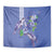 Hawaii Aloha Turtle Hibiscus and Leaves Tapestry with Polynesian and Kakau Tattoos Denim Color - Polynesian Pride
