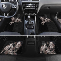 Hawaii Aloha Turtle Hibiscus and Leaves Car Mats with Polynesian and Kakau Tattoos Black Color LT03 Set 4pcs Black - Polynesian Pride