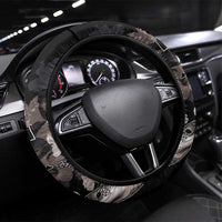 Hawaii Aloha Turtle Hibiscus and Leaves Steering Wheel Cover with Polynesian and Kakau Tattoos Black Color LT03 Universal Fit Black - Polynesian Pride