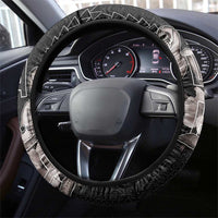 Hawaii Aloha Turtle Hibiscus and Leaves Steering Wheel Cover with Polynesian and Kakau Tattoos Black Color LT03 - Polynesian Pride