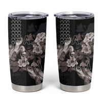 Hawaii Aloha Turtle Hibiscus and Leaves Tumbler Cup with Polynesian and Kakau Tattoos Black Color LT03 Black - Polynesian Pride