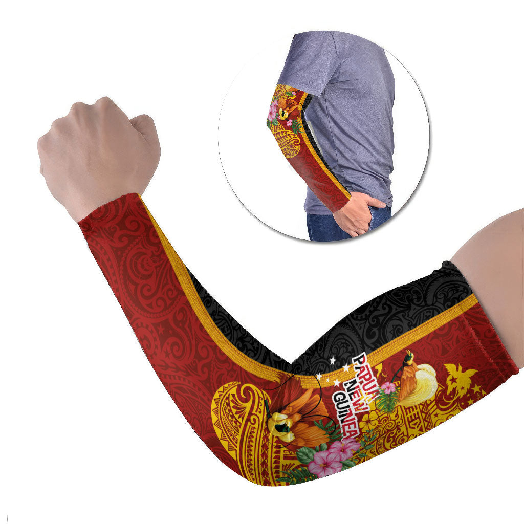 Papua New Guinea Independence Day Arm Sleeves Birds-of-Paradise Melanesian Tattoos Tropical Plants LT03 Set of 2 Multicolor - Polynesian Pride