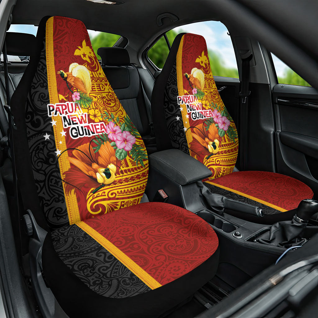 Papua New Guinea Independence Day Car Seat Cover Birds-of-Paradise Melanesian Tattoos Tropical Plants LT03 One Size Multicolor - Polynesian Pride