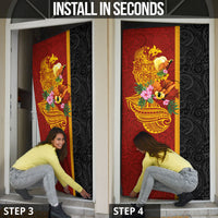 Papua New Guinea Independence Day Door Cover Birds-of-Paradise Melanesian Tattoos Tropical Plants