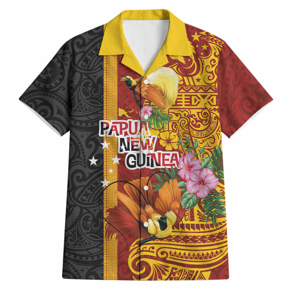 Papua New Guinea Independence Day Hawaiian Shirt Birds-of-Paradise Melanesian Tattoos Tropical Plants LT03 Multicolor - Polynesian Pride
