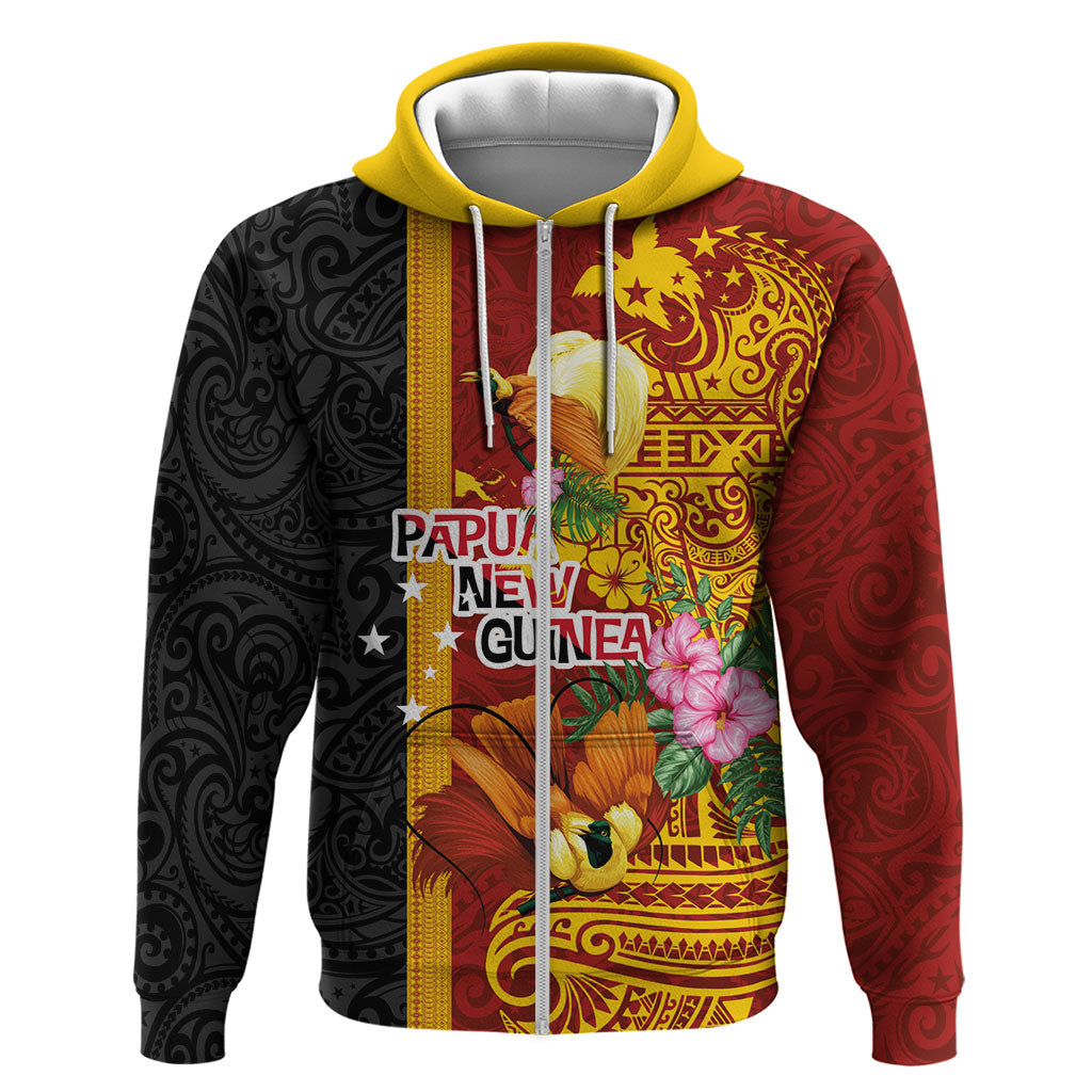 Papua New Guinea Independence Day Hoodie Birds-of-Paradise Melanesian Tattoos Tropical Plants