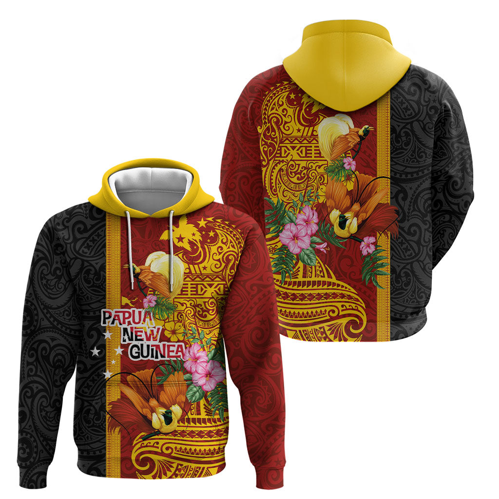 Papua New Guinea Independence Day Hoodie Birds-of-Paradise Melanesian Tattoos Tropical Plants