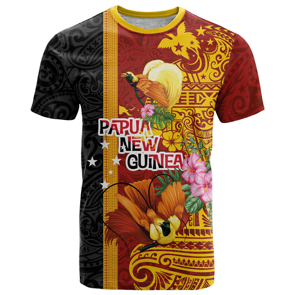 Papua New Guinea Independence Day T Shirt Birds-of-Paradise Melanesian Tattoos Tropical Plants LT03 Multicolor - Polynesian Pride