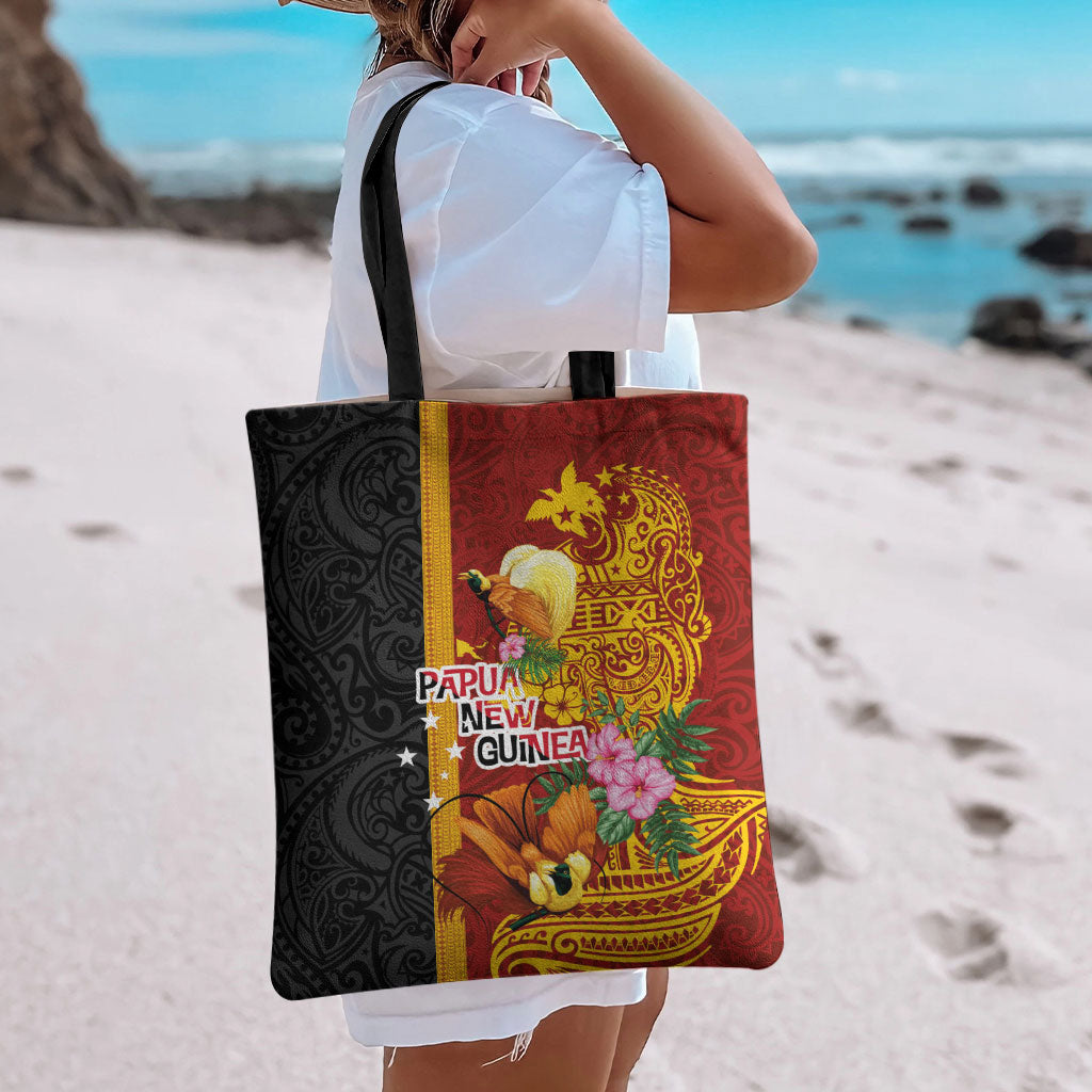 Papua New Guinea Independence Day Tote Bag Birds-of-Paradise Melanesian Tattoos Tropical Plants