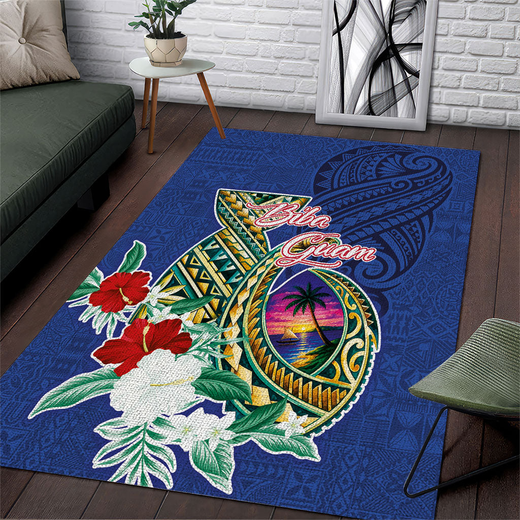 Guam Chamorro Area Rug Tribal Latte Stone and Seal Artwork Polynesian Patterns LT03 Multicolor - Polynesian Pride