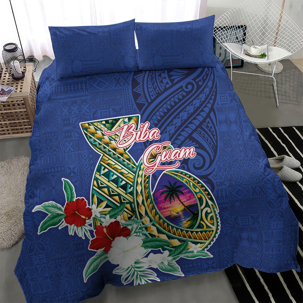 Guam Chamorro Bedding Set Tribal Latte Stone and Seal Artwork Polynesian Patterns