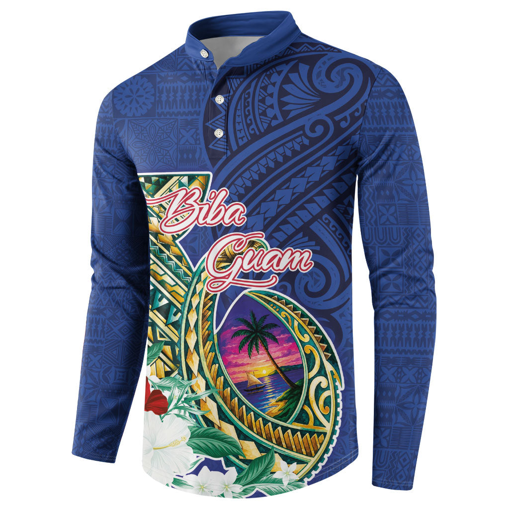 Guam Chamorro Button Sweatshirt Tribal Latte Stone and Seal Artwork Polynesian Patterns