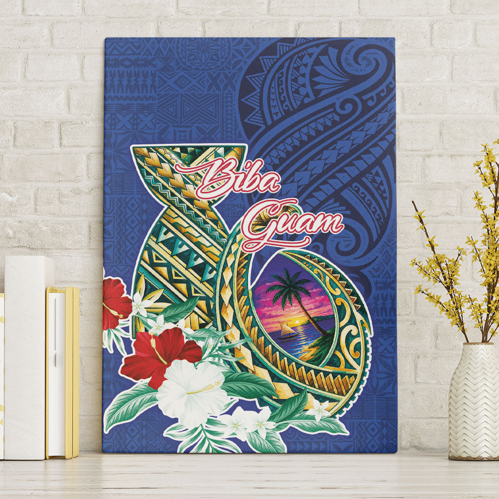 Guam Chamorro Canvas Wall Art Tribal Latte Stone and Seal Artwork Polynesian Patterns LT03 Without Frame Multicolor - Polynesian Pride