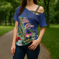 Guam Chamorro Cross Shoulder Shirt Tribal Latte Stone and Seal Artwork Polynesian Patterns