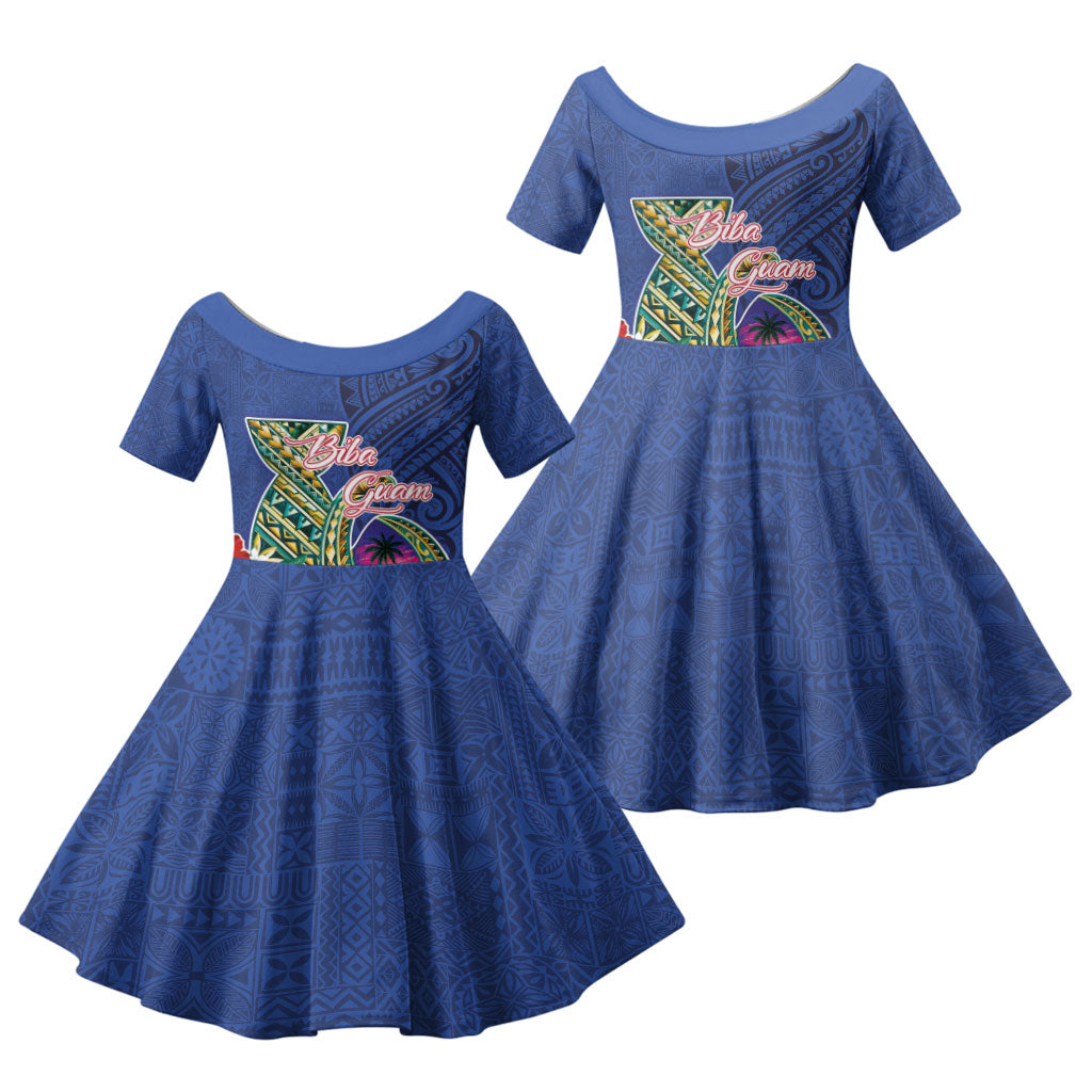 Guam Chamorro Family Matching Off Shoulder Maxi Dress and Hawaiian Shirt Tribal Latte Stone and Seal Artwork Polynesian Patterns
