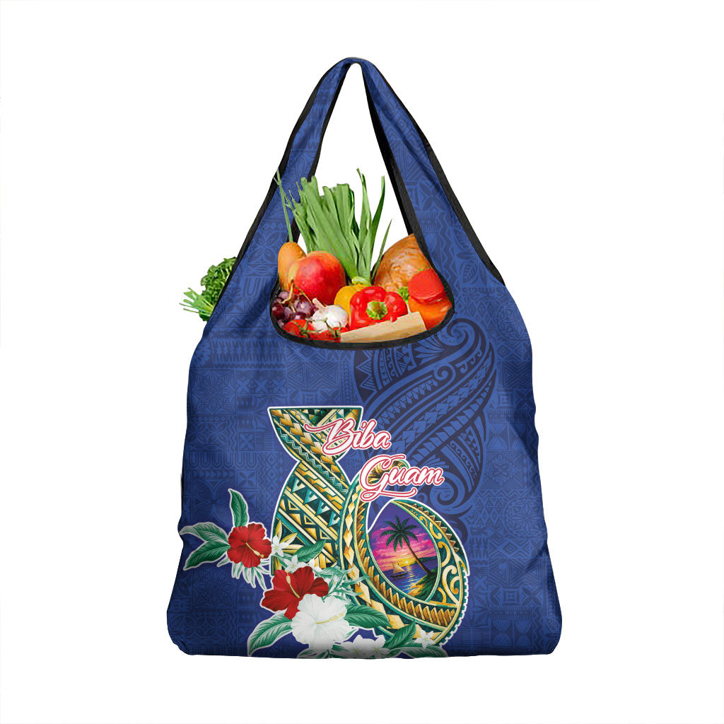 Guam Chamorro Grocery Bag Tribal Latte Stone and Seal Artwork Polynesian Patterns LT03 1-pack One Size Multicolor - Polynesian Pride