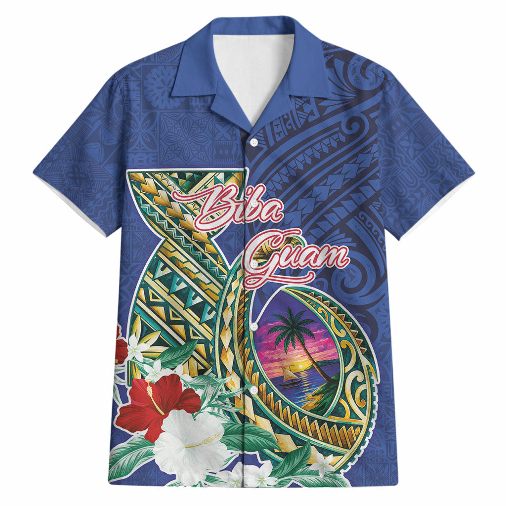 Guam Chamorro Hawaiian Shirt Tribal Latte Stone and Seal Artwork Polynesian Patterns LT03 Multicolor - Polynesian Pride