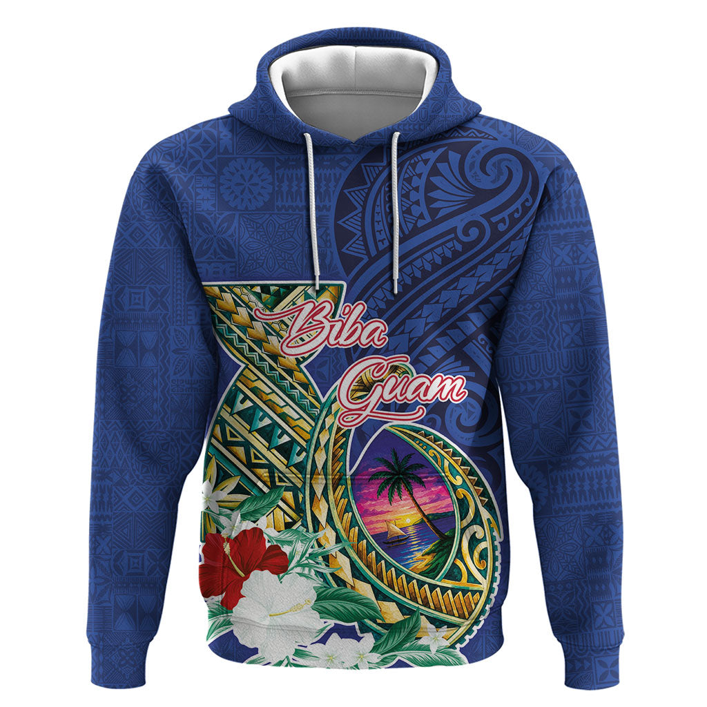 Guam Chamorro Hoodie Tribal Latte Stone and Seal Artwork Polynesian Patterns LT03 Pullover Hoodie Multicolor - Polynesian Pride